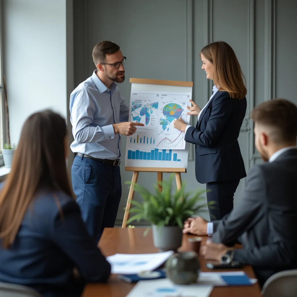 Consultants presenting strategic analysis to clients