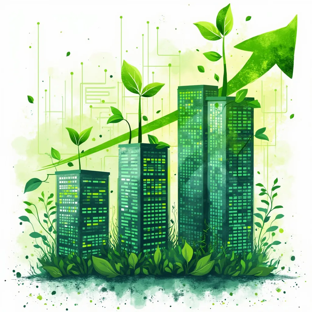 Abstract image representing green business practices and sustainability